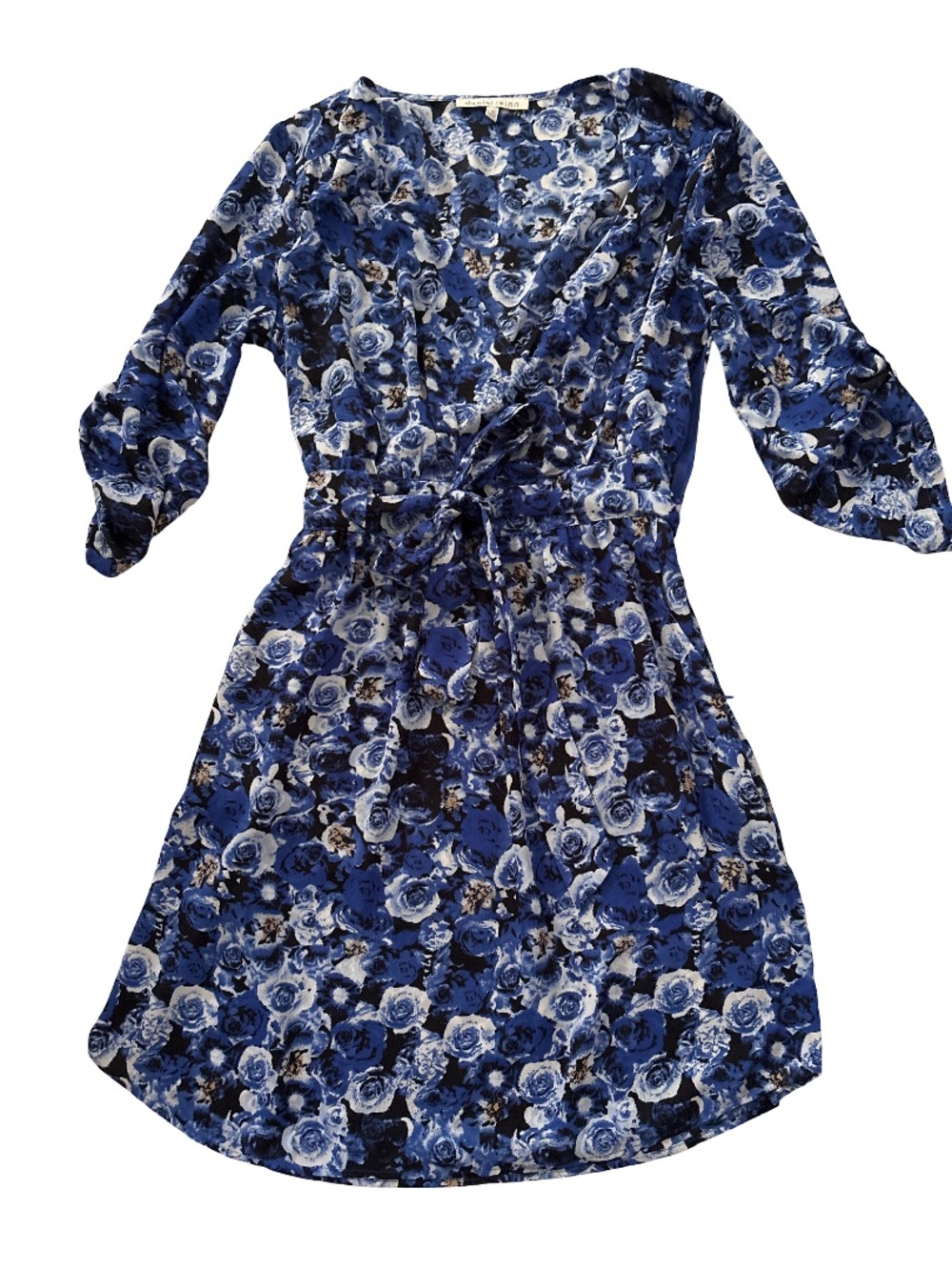 Daniel Rainn Blue Floral Wrap Dress